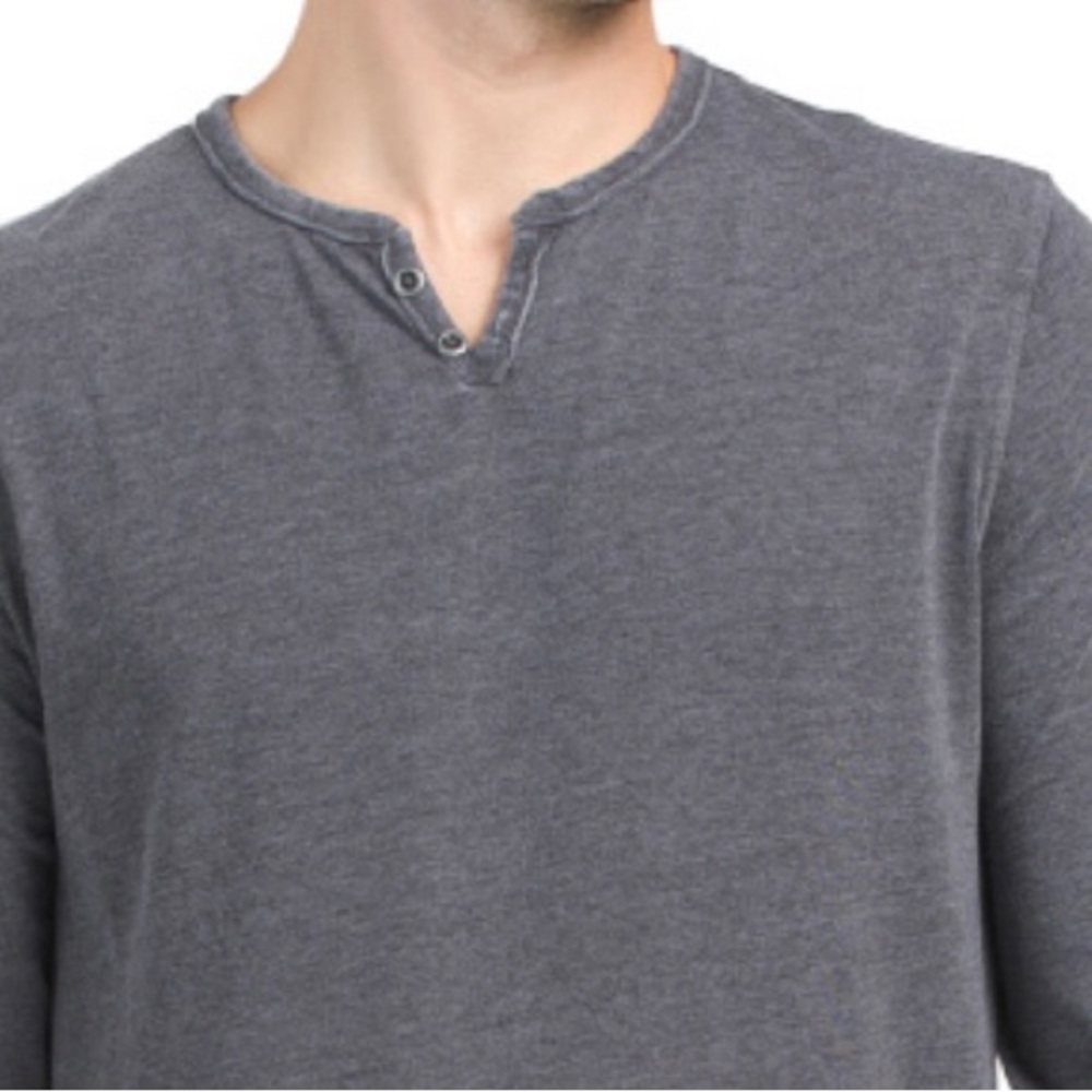 NWT LUCKY BRAND Venice Burnout 2 Button long sleeve Tee